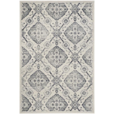 Flowers First 3 x 5 ft. Carnegie Power Loomed Area Rug Cream & Light Grey - Small Rectangle FL1885065
